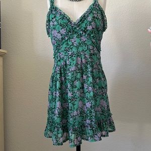 Nasty Gal Women’s Floral Summer Dress Green Size 4 Twee